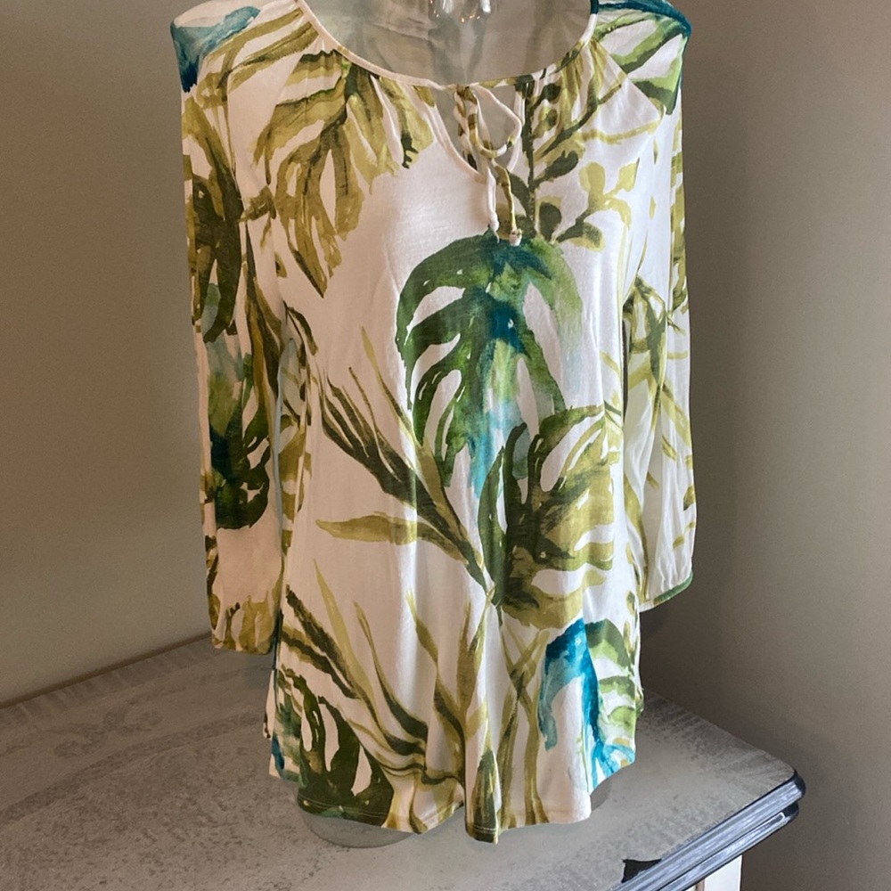 Chicos abstract stropical print peasant T. Sz 2 (US 12).